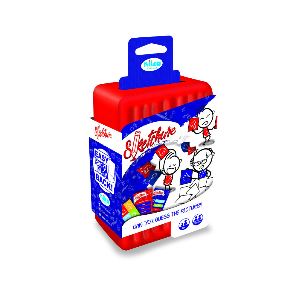 Nilco Plastic Box Sketchure board game with drawing cards and sketching tools for kids and family