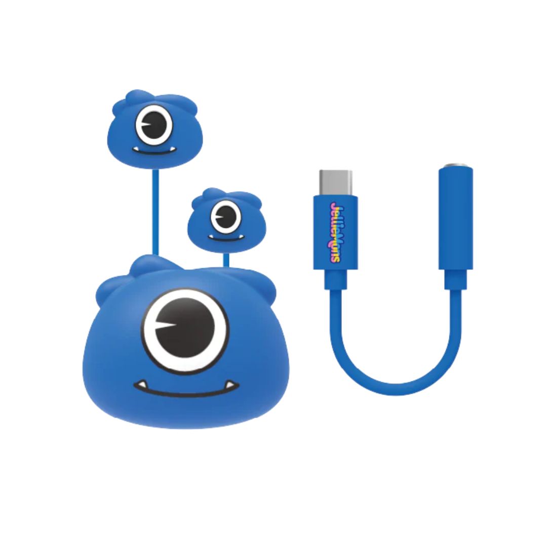 JELLIE DROPS BLUE WIRED 3.5MM PLUG, Ages 5+