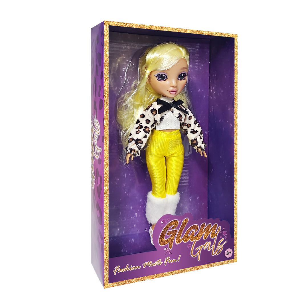 KAIWELL FASHION DOLL YELLOW POSEABLE GLAM GIRLZ 9, Ages 3+