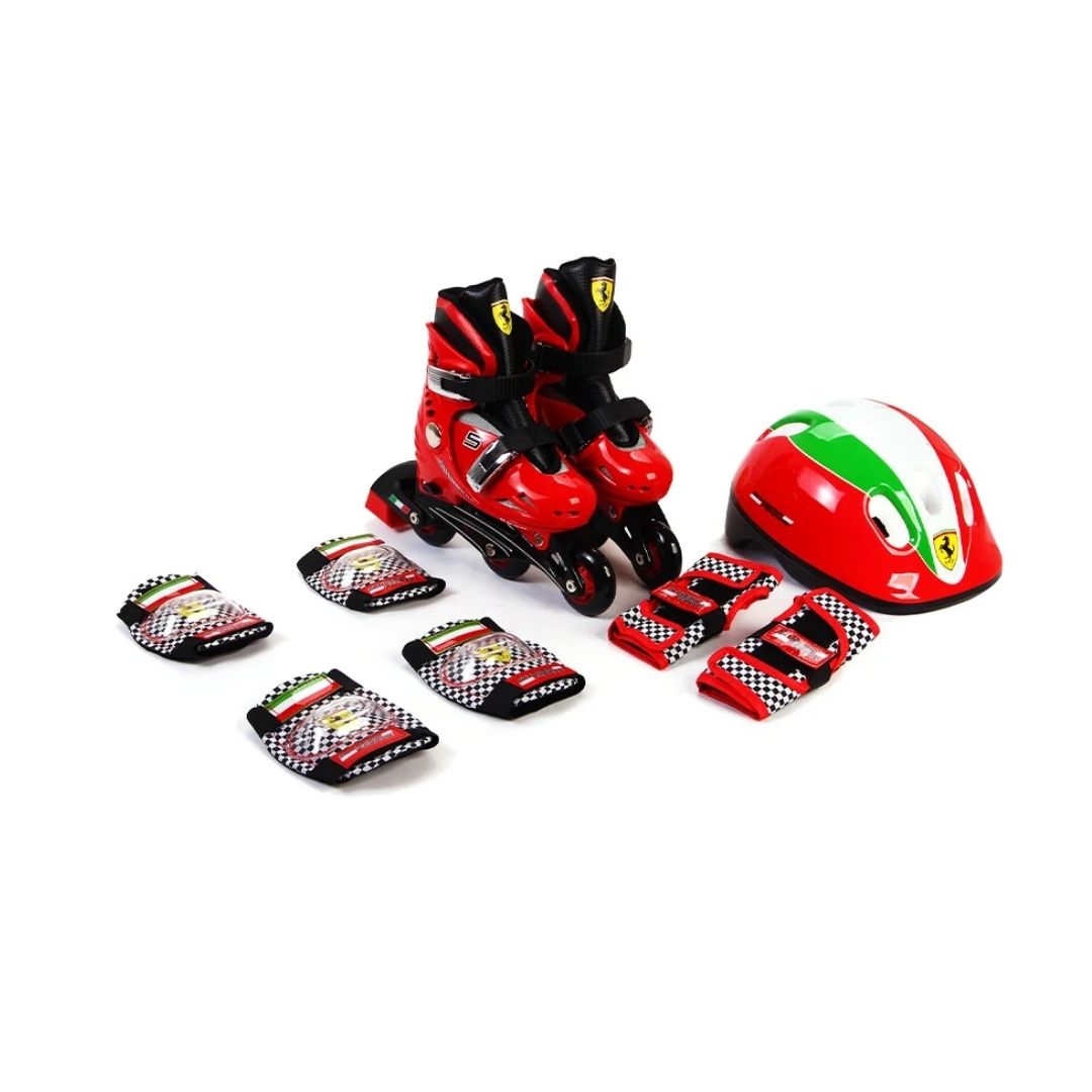 MESUCA FERRARI KIDS SKATE COMBO 29-32 SET RED, Ages 3+