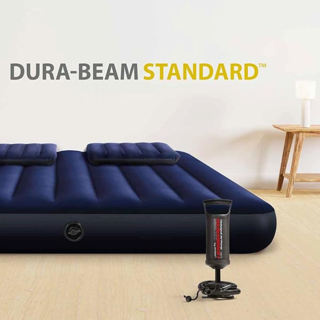 INTEX DURABEAM QUEEN CLASSIC DOWNY AIRBED W/ HAND PUMP(152X203X25),Ages Adult