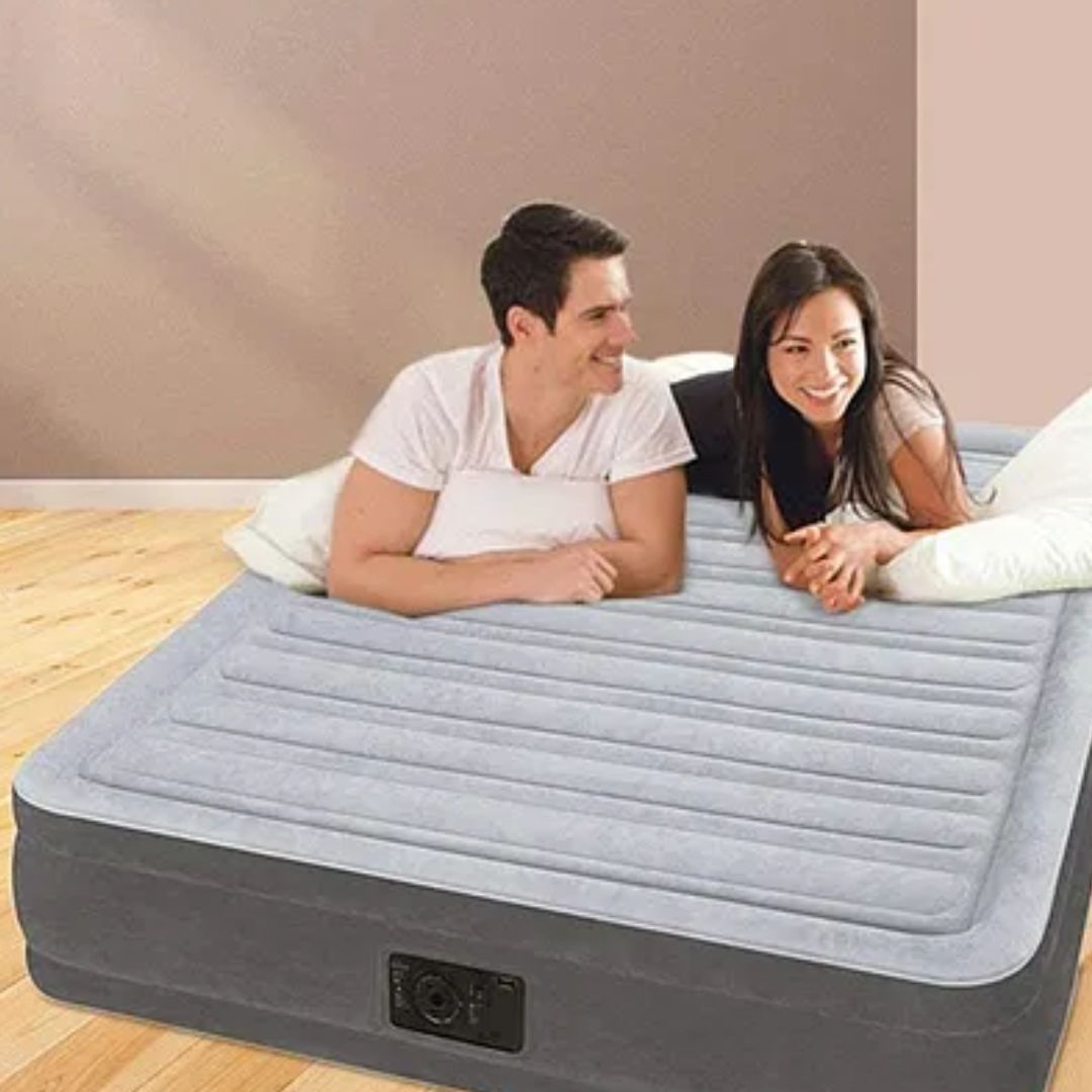 INTEX FULL COMFORT-PLUSH AIRBED W/E.PUMP(137x191x33), Ages Adult