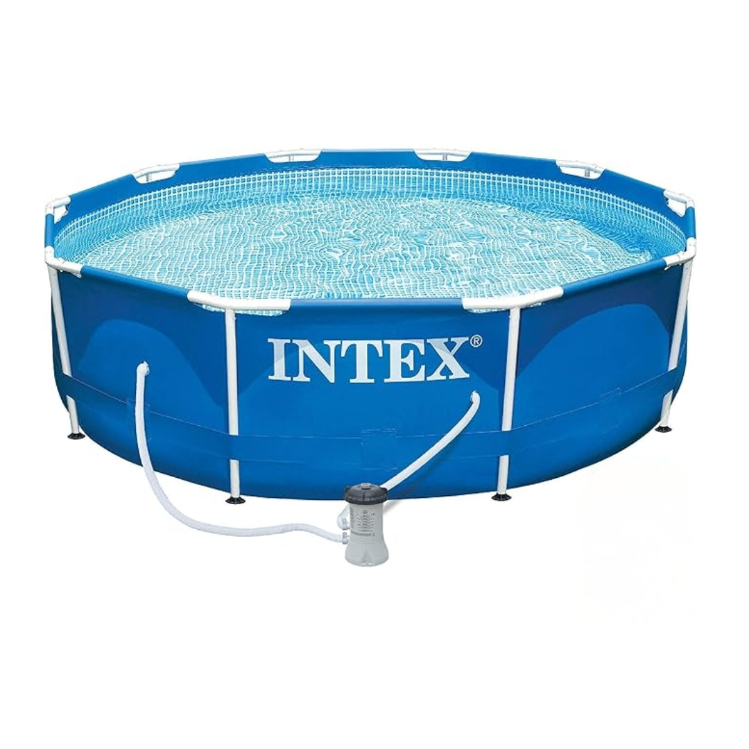 INTEX METAL FRAME POOL W/PUMP(12ft)-(366x76), Ages 6+