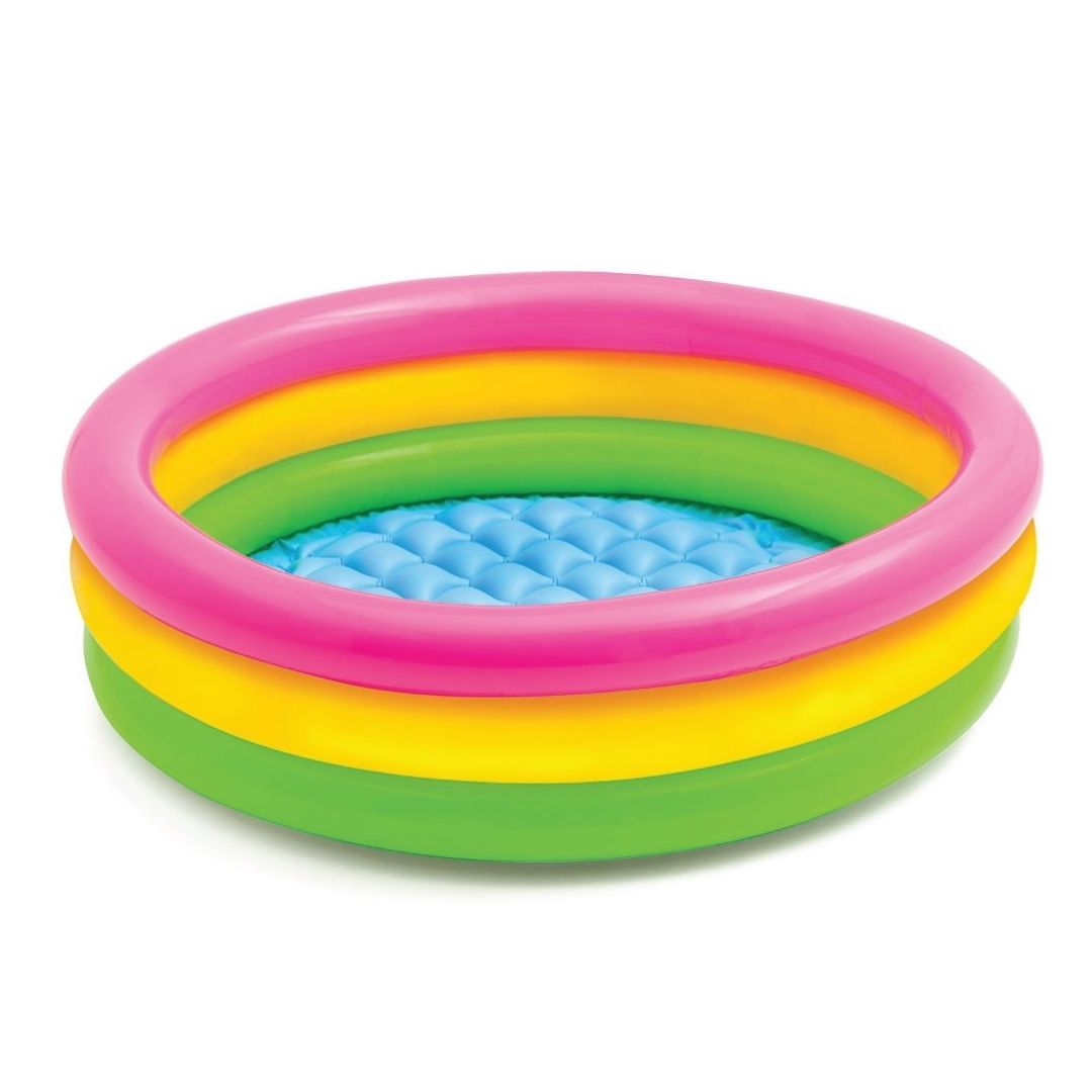 SUNSET GLOW BABY POOL, 3-Ring w/ Infl. Floor, Ages 1-3