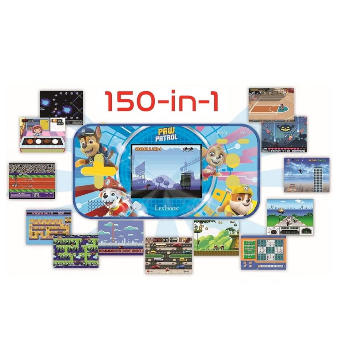 LEXIBOOK PAW PATROL HANDHELD CONSOLE COMPACT CYBER ARCADE 2.5'' 150 GAMES, Ages 3+