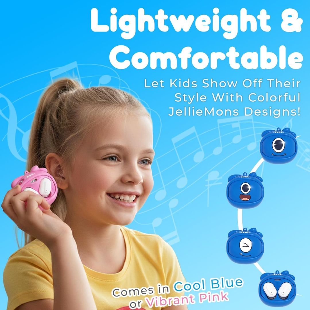 JELLIE WIRELESS EARPODS BLUE, Ages 5+