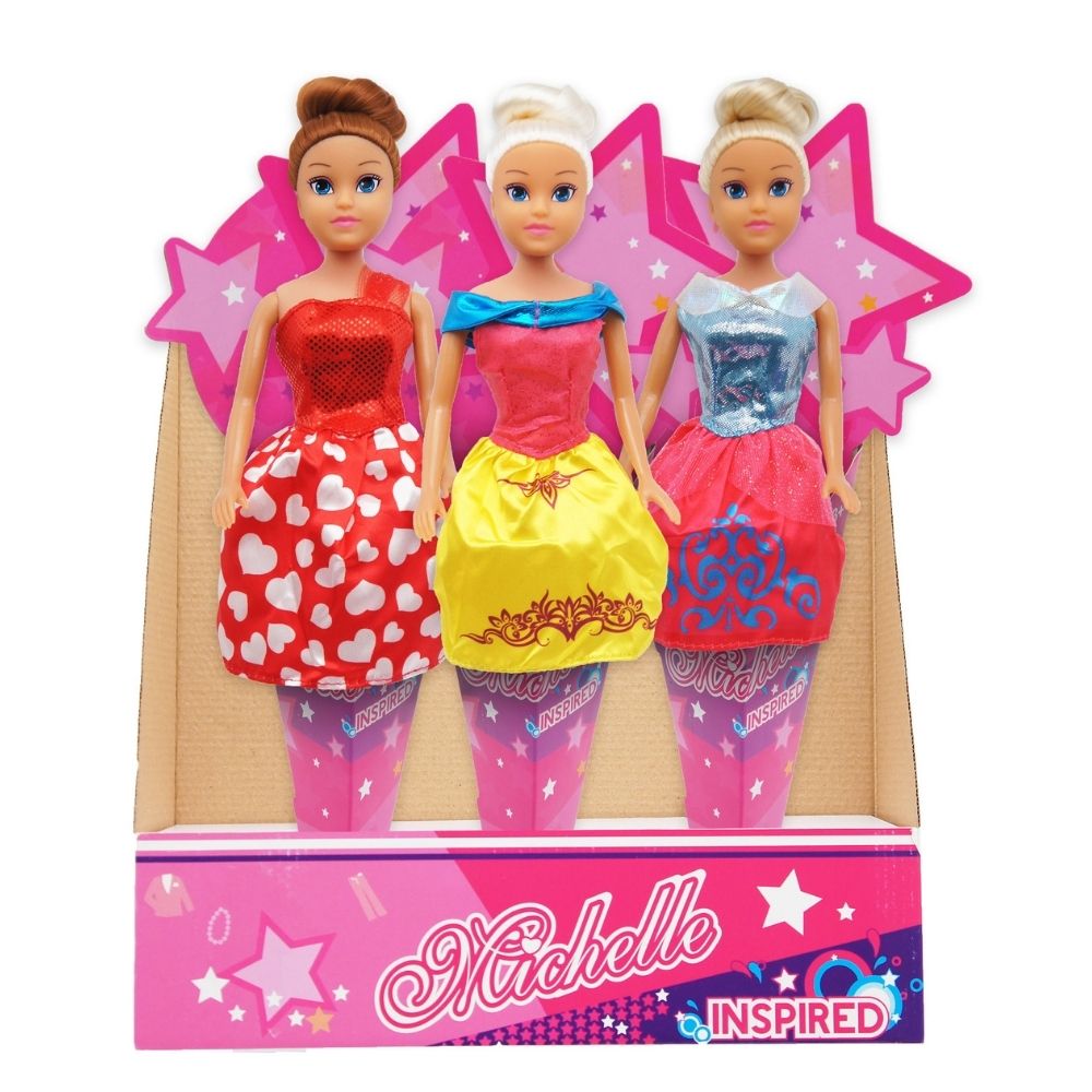 MICHELLE FASHION DOLL 29CM 6PC DISPLAY