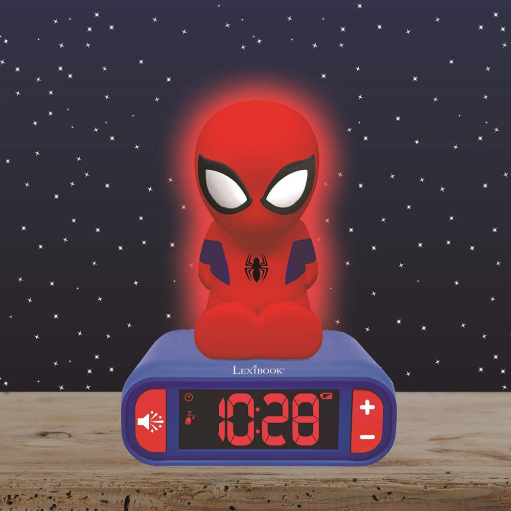 SPIDERMAN ALARM CLOCK WITH NIGHT LIGHT 3D DESIGN