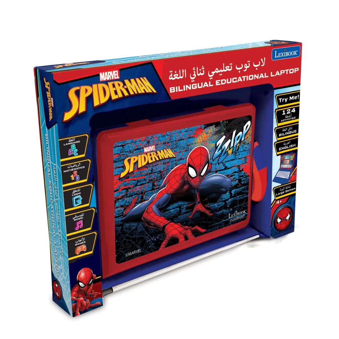 LEXIBOOK SPIDERMAN BILINGUAL EDUCATIONAL LAPTOP ARABIC/ENGLISH, Ages 4+