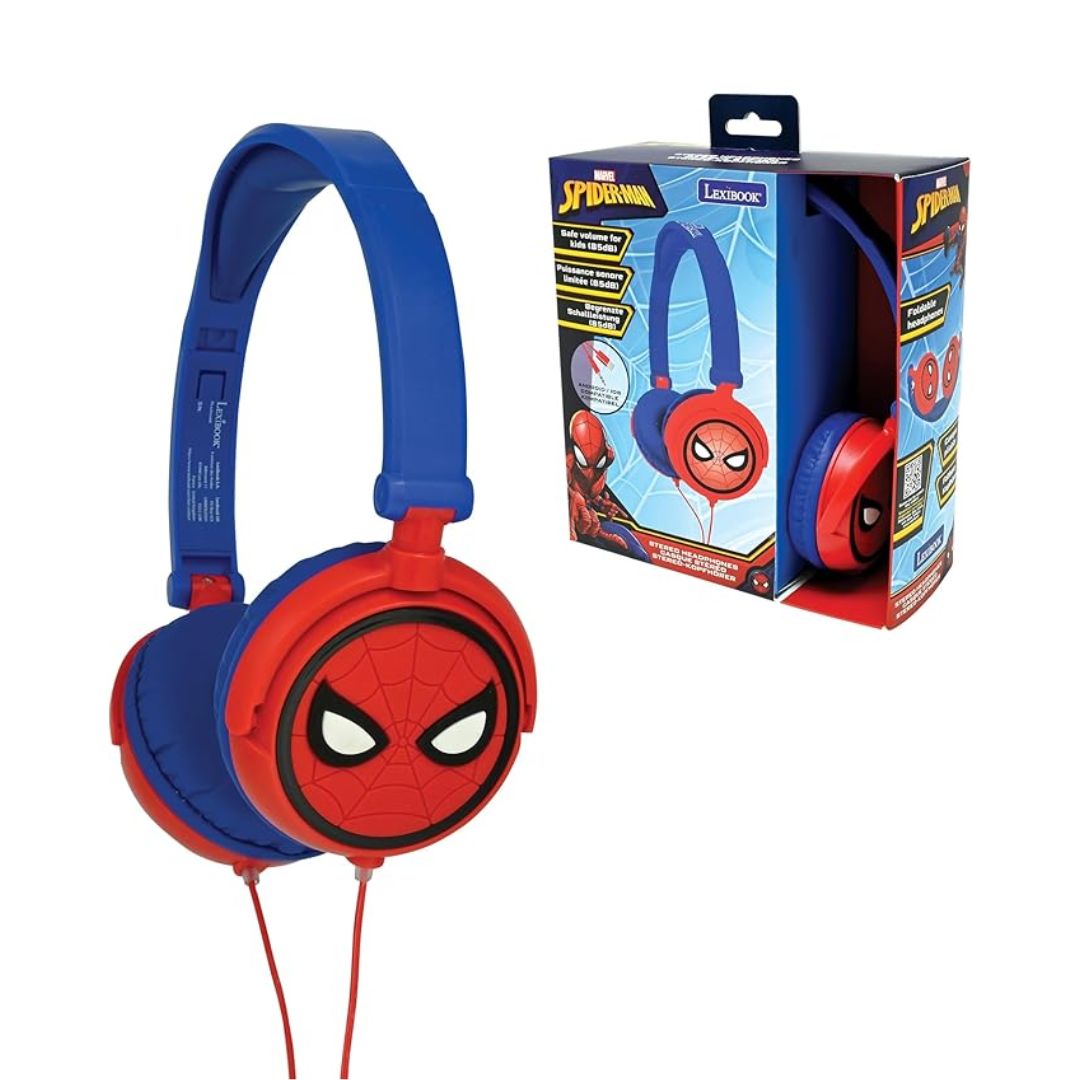 LEXIBOOK SPIDERMAN STEREO WIRED FOLDABLE HEADPHONE, Ages 4+