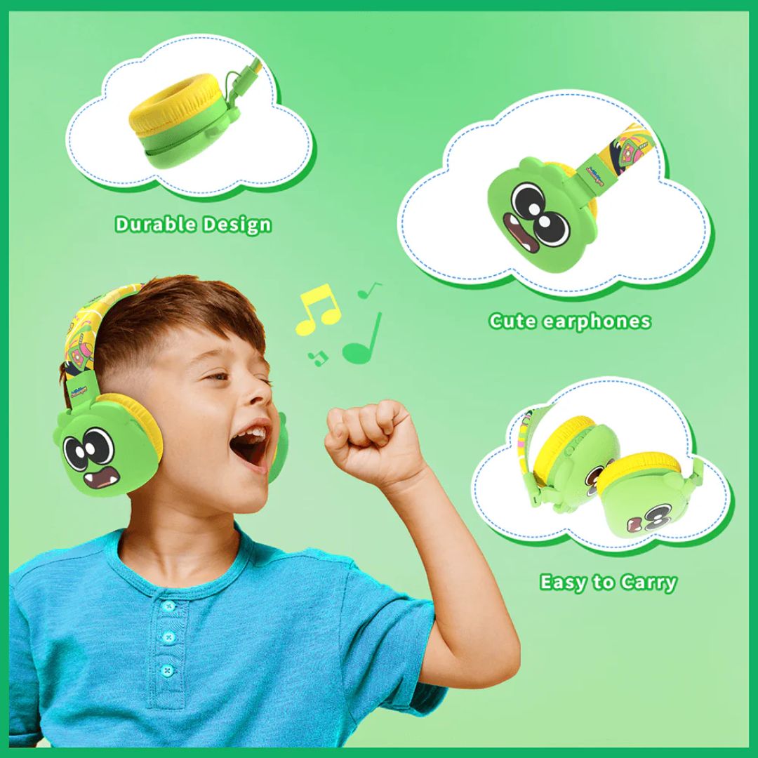JELLIEMONS BOOMA ECHO WIRELESS HEADPHONES GREEN, Ages 5+