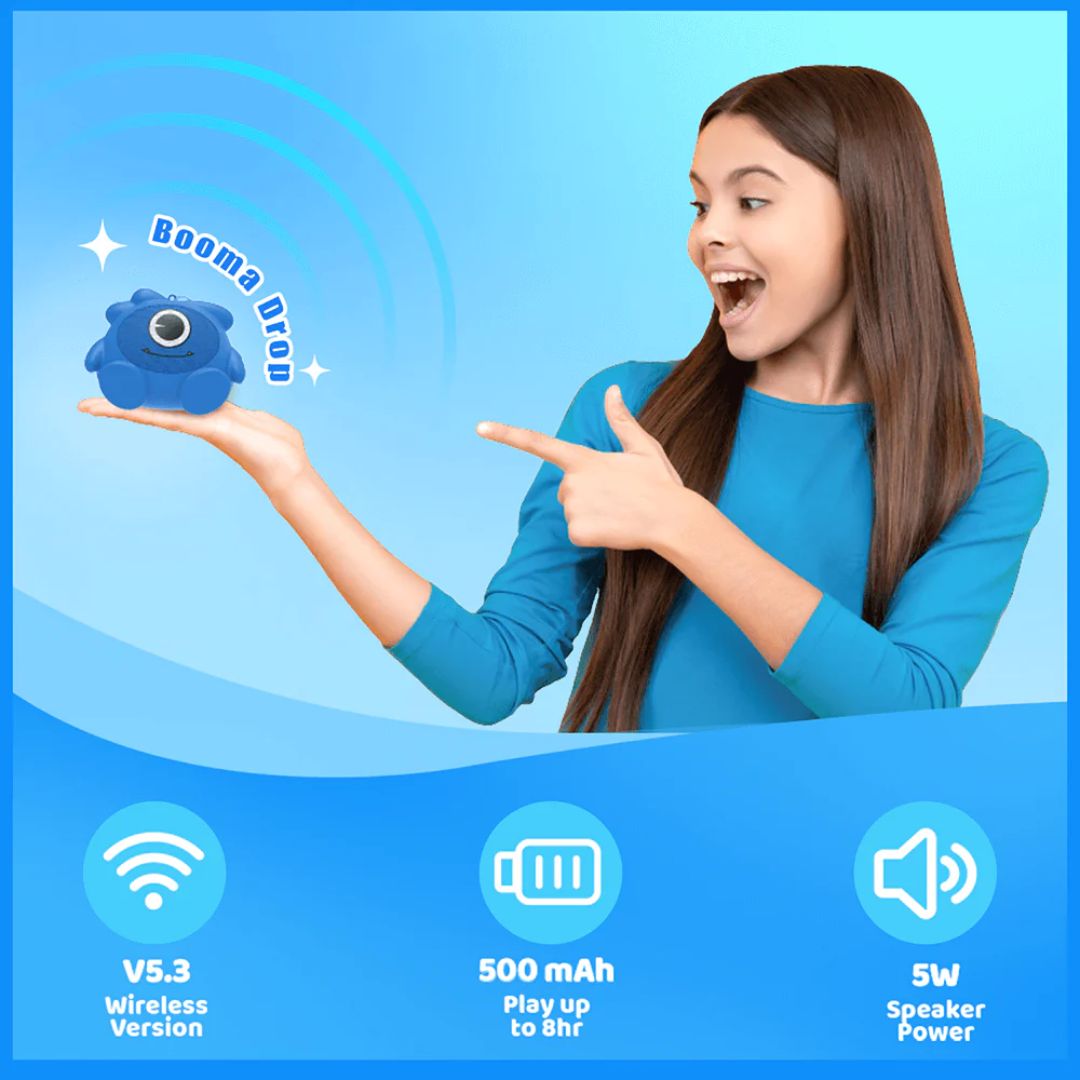 JELLIEMONS BOOMA PULSE WIRELESS SPEAKER BLUE, Ages 5+