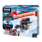 Revell RC Crawler Advent Calendar box showing a rugged multicolor 4x4 remote-controlled truck with large off-road tires, a professional 2.4 GHz pistol-grip transmitter, and 24 individual gift doors.