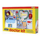 Vibrant multicolor Kiddieland Little Doctor Kit featuring a sturdy medical carry case filled with realistic toy instruments including a stethoscope, thermometer, syringe, and reflex hammer.