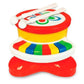 Vibrant multicolor Kiddieland My First Drum featuring a durable drum surface, two easy-grip yellow mallets, and a stable base designed for toddler-safe musical play.