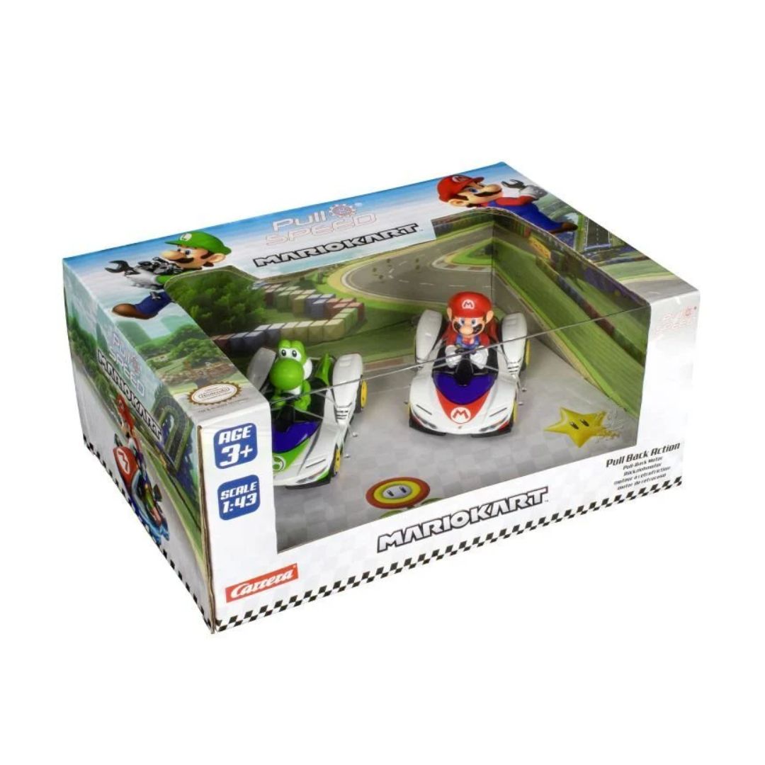CARRERA PULL N SPEED MARIO KART P-WING TWINPACK, Ages 3+