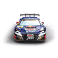 Red Bull licensed Audi R8 LMS GT3 EVO II remote control car by Carrera RC, featuring blue and red racing livery and a realistic steam exhaust smoke effect.