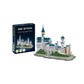 Revell Neuschwanstein Castle 3D LED puzzle 128 piece model kit with color changing lights for kids and adults