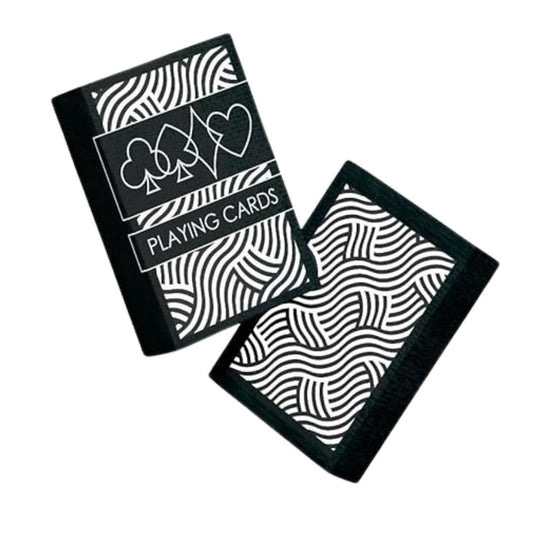 Premium Nilco playing cards deck in a sleek black tuck box with elegant silver accents, featuring a professional high-gloss finish and a modern, high-contrast design.