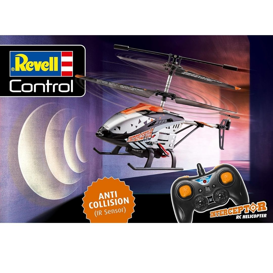 REVELL R/C HELICOPTER INTERCEPTOR ANTI COLLISION, Ages 8+