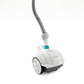 Intex Auto Pool Cleaner featuring a white and gray aerodynamic body with four wheels and a gray "manual" connection hose.