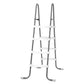 Intex above ground pool ladder featuring four non-slip steps and a sturdy A-frame design for safe "manual" entry and exit.