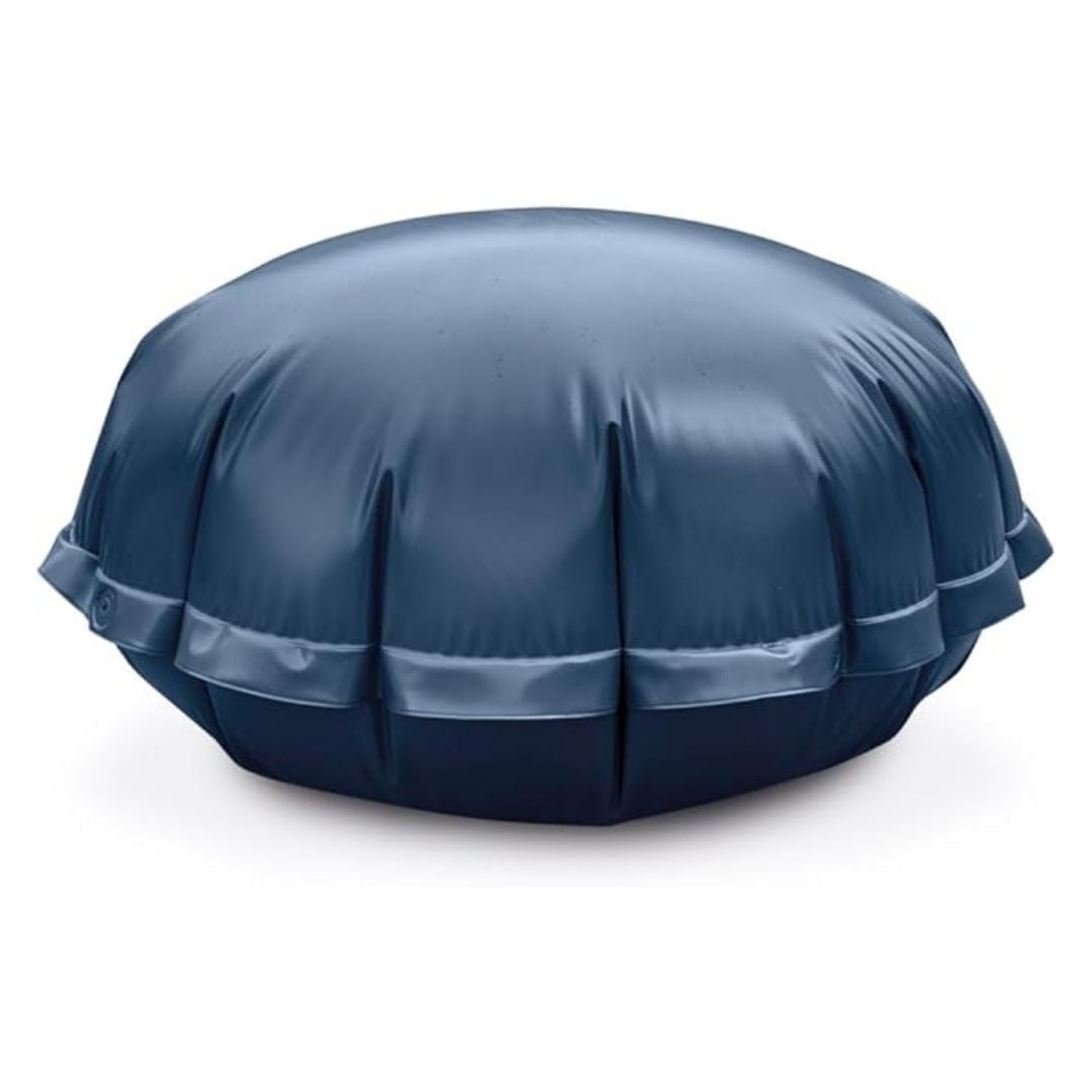Durable navy blue inflatable Intex Winterizing Pool Pillow designed to relieve pressure on pool walls during freezing winter conditions.
