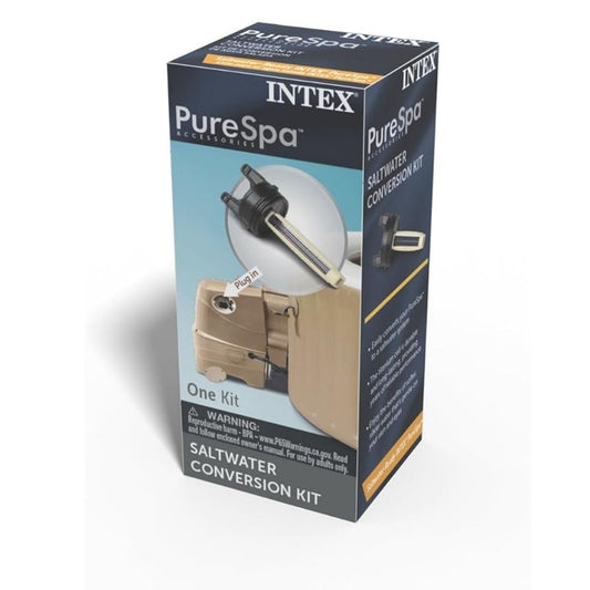 Intex Saltwater Conversion Kit components, designed for a "manual" transition from traditional chlorine to a natural saltwater system.