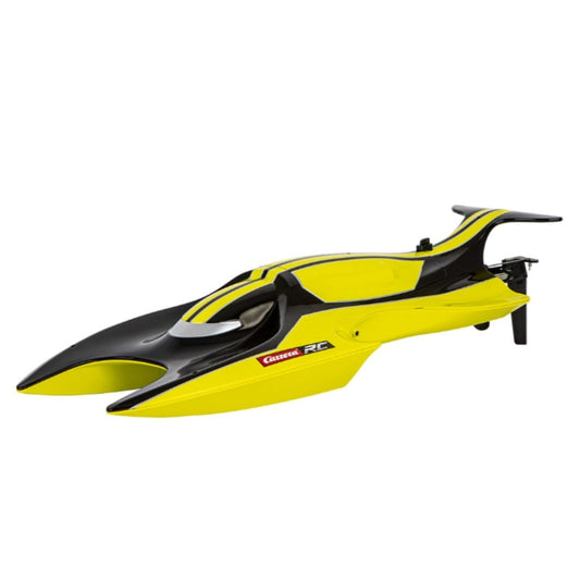 Carrera RC Speedray 1:16 scale remote control racing boat in vibrant multicolor with an aerodynamic hull and 2.4 GHz waterproof technology.