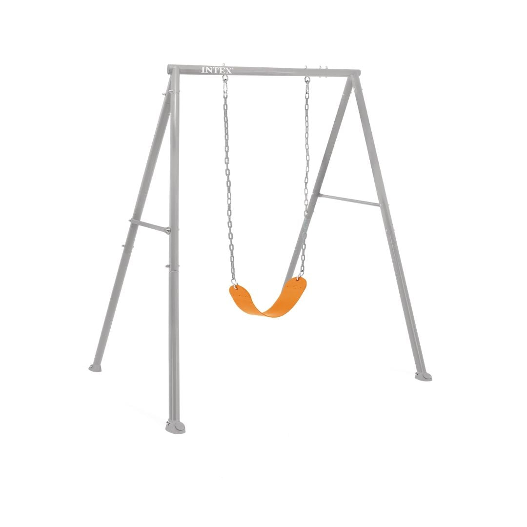 Two-In-One outdoor swing set in vibrant multicolor featuring an adjustable grow-with-me toddler and child swing setup on a powder-coated steel frame.