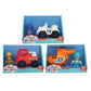 Chapmei Tiny Kingdom Rescue Playset assortment featuring 1:43 scale emergency vehicles, rescue figures, and road safety accessories in a multicolor window box.