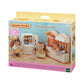 Sylvanian Families kitchen toy furniture playset with white cabinet drawers refrigerator and mini cooking accessories