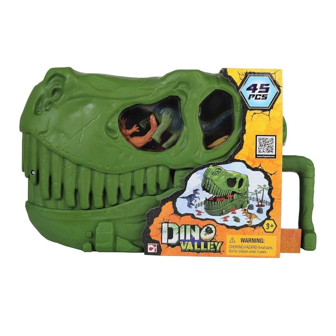 CHAPMEI DINO VALLEY DINO SKULL BUCKET 45 PCS, Ages 3+