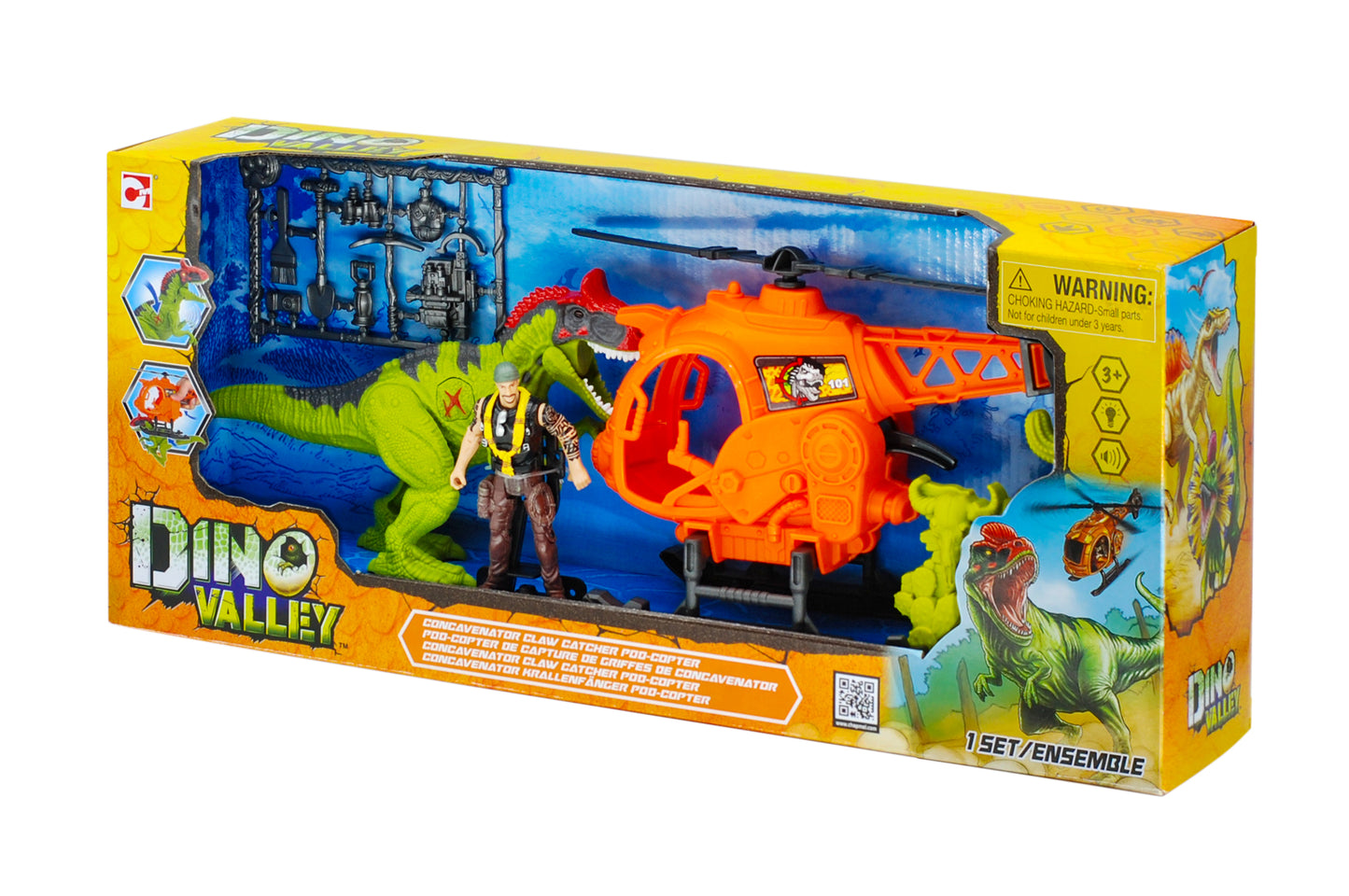 CHAPMEI DINO VALLEY L&S CONCAVENATOR CLAW PODCOPTER PLAYSET,Ages 3+