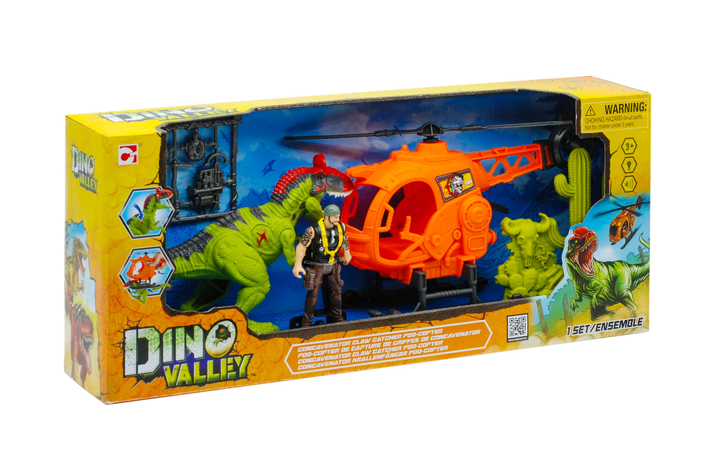 CHAPMEI DINO VALLEY L&S CONCAVENATOR CLAW PODCOPTER PLAYSET,Ages 3+