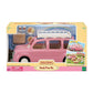 Sylvanian Families pink family picnic van toy car with roof rack convertible seats and picnic basket accessories for dolls