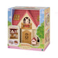 Sylvanian Families New Red Roof Cosy Cottage Starter Home playset with Freya Chocolate Rabbit figure and interactive toy kitchen