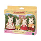 Sylvanian Families New Chocolate Rabbit Family set with poseable father mother brother and sister figures in removable clothes