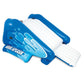 Intex Kool Splash inflatable water slide featuring a high-impact blue and white design, multiple heavy-duty climbing handles, and a built-in sprayer for a smooth "manual" sliding experience.