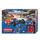 Carrera GO!!! Mario Kart Mach 8 slot car racing set featuring Mario and Luigi in 1:43 scale karts on a 5.3-meter track with a loop-the-loop, fly-over, and high-speed curves.