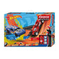 Official Hot Wheels licensed Carrera GO!!! slot car set featuring two 1:43 scale Hot Wheels cars on a 4.9-meter track with an orange loop-the-loop, fly-over, and Turbo Boost controllers.