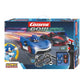 Carrera GO!!! Sonic the Hedgehog slot car set featuring Sonic and Shadow in 1:43 scale racing cars on a 4.9-meter track with a loop-the-loop and high-speed straights.