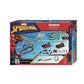 Carrera GO!!! Chase 'N Race slot car set featuring a police interceptor and a yellow sports car on a 5.3-meter track with a loop-the-loop and intersection.