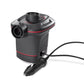 Intex Quick-Fill DC Electric Pump featuring a compact 12V plug-in design, high-volume air flow nozzle, and ergonomic handle for rapid "manual" inflation.