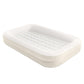 Intex Kidz Travel Bed Set featuring an elevated outer safety frame and a removable inner mattress with a soft-flocked sleeping surface and manual hand pump.