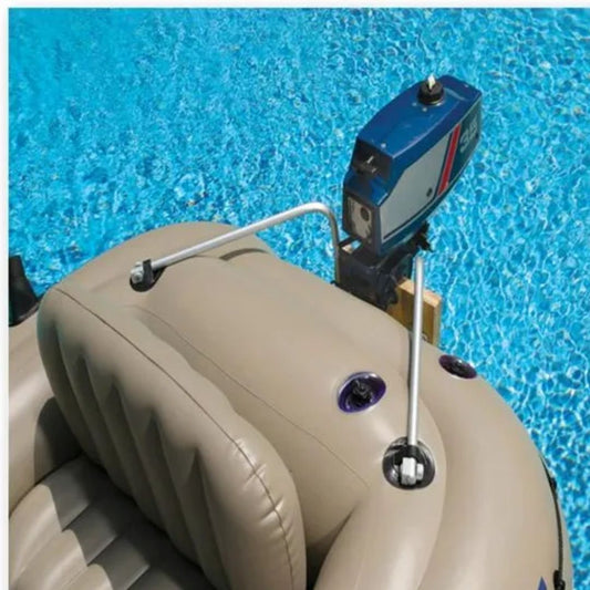 Intex Motor Mount Kit featuring a heavy-duty composite mount board with aluminum support arms for attaching an electric trolling or gas motor to inflatable boats.