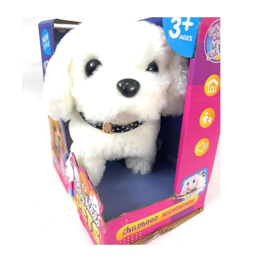 LT Cute Pet Pals interactive toy dog featuring soft plush fur, walking motion, and realistic barking sounds in a 3-dog assortment box.