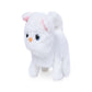 LT Cute Pet Pals interactive white toy cat featuring soft plush fur, battery-operated walking movement, and meowing sound effects in a colorful display box.