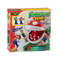 Super Mario Piranha Plant Escape game featuring a large green Piranha Plant on a red base, a numbered die, and two miniature Mario and Luigi figures on a circular track.
