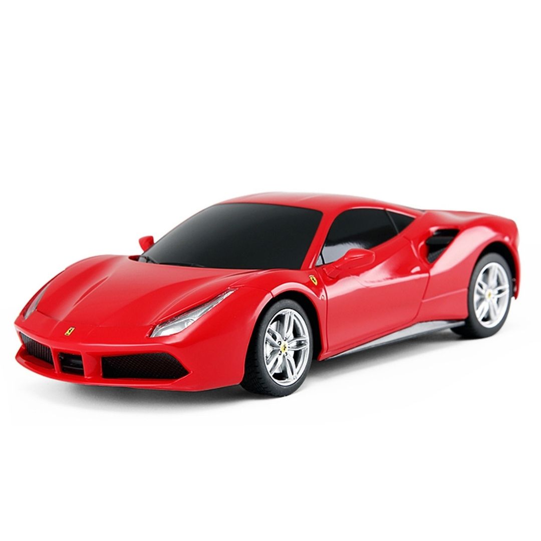 Vibrant multicolor 1:14 scale Rastar Pagani Zonda R remote control car in a sleek black and carbon-fiber style finish, featuring a motorized transformation into a standing robot with working LED lights and a handheld remote.